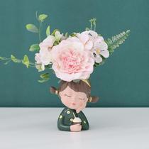-Ornaments cute resin fake flowers artificial flower decorations decorated with bouquets creative flower pots cartoon Nordic children