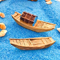 Chinese fishing boat Jiangnan small boat bamboo raft Raft Cruise Craft Boat Aquarium fish tank building View Diy decoration Mini small swing piece