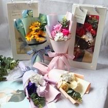 Tanabata lover graduation season gift sunflower to girlfriend birthday simulation rose Carnation soap bouquet teacher