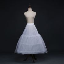 Wedding dress with drag tail tightened bride dress upholding clothing shape three steel ring liner lace fish bone yarn