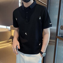 Polo shirt men short sleeve summer Han tag embroidered bear embroidered bear mens business leisure T-shirt