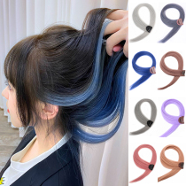 Hanging ear dyed blue wig piece small piece short hair patch pink natural hair simulation hair pick