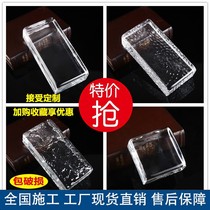 Hot melt glass tile transparent square solid bubble brick color frosted crystal brick porch outdoor partition wall manufacturer