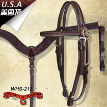  American CY Western-style water le triangle chest belt carved bridle head faucet Western saddle accessories Hantu equestrian