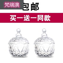 Van Rey Aussie Creative Thickened Glass Candy Jar Sublivingroom Decoration Dried Fruit Cartridges Cover Fruit Bowl Degaussing Ornament Box