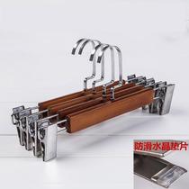 10 solid pants clip clothing store hangers household non-slip seamless wooden pants clip pants shelf Wood