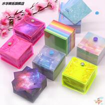 Small size square printed pocket pocket Childrens handmade origami starry sky puzzle origami Color paper jam