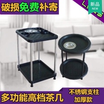  Mobile steel frame square matching teacup table Ashtray Mahjong machine Tea chess and card room special tea rack Tea rack table 
