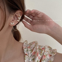 Lost an earring son Department 2022 Net Red Burst Ear Line Summer Temperament Ear Bone nail Flow Sueardrops asymmetry
