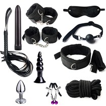 11Pcs Set Sexy Bondage Whip Handcuffs Anal Plug Sex Toys Kit