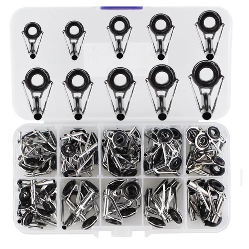 80 Pcs Guide Ring Set Stainless Steel Ceramic Sea Rod Wire