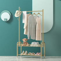 Clothing store display rack mobile hanger cart floor-to-floor household balcony drying rack indoor coat rack storage