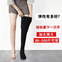 Large size womens boots over the knee boots Autumn and winter fat mm boots Womens Big tube thick legs flat Joker slim stretch boots