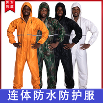 Jieanlai dust-proof clothing protective clothing waterproof rain-proof clothing one-piece body cap spray paint polishing raincoat overalls men