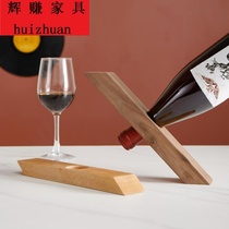 Personality creative red wine rack ornaments solid wood Nordic wine display rack wine holder shelf wine bottle holder