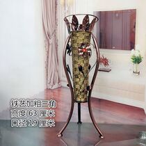 Vase bamboo woven rattan wrought iron wood imitation ceramic vase living room dried flower arrangement floor large vase home decoration