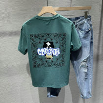2022 Summer Men American Trend Casual Life T - shirt behind the back printed young skull coat