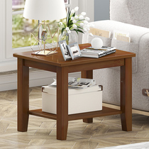Sofa side table living room small square table household square a few corners imitation solid wood bedside simple Net red coffee table