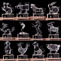 12 zodiac crystal glass birthday gift mouse cow Tiger Rabbit Dragon Snake Horse Sheep Monkey chicken dog Pig craft gift ornaments