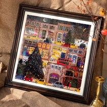 Winter light picture frame galison winter light Christmas puzzle square American retro coffee picture frame hanging wall framed frame