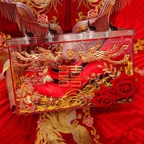 Marriage Tibetan wedding shoes with lock transparent hidden shoes box wedding door blocking game grooms wedding game wedding