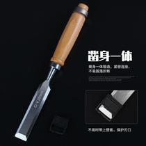 Chrome vanadium steel special steel woodworking chisel wood chisel chisel flat shovel beech handle flat chisel half-round chisel woodworking tool set