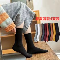 The children of the Korean version of the middle tube spring summer thin Japanese ins tide Harajuku wind trend long tube Joker pile stockings