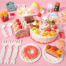 Children's Baby's Kitchen Play House Girl's Cake Cut Fruit and Vegetable Simulation Girl's Cut Music Boy's Cut Toy