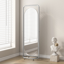 Mirror Light luxury full-length mirror floor-to-clothes mirror home bedroom rotatable mobile three-dimensional European living room fitting mirror