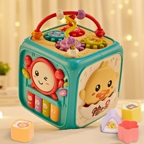 Six-sided drums baby toys puzzle June to the early education multi-function hand clap drum carousel baby Music Beat