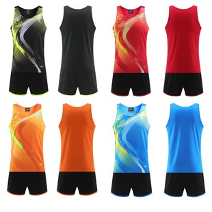 Track and field training clothing male custom long -distance running competition clothing body test vest running marathon running set female
