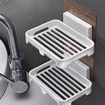 Soap box shelf drain toilet creative non-perforated soap rack household suction cup Wall soap box