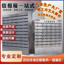 Customized neighborhood stainless steel message box landing wall multiple door mailbox intelligent mailbox outdoor rainshed mailbox