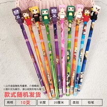 Mini World Pencil Stationery Flower Xiaolou Pencil Rubber Set School Door Hot Sale Cartoon Pencil Set