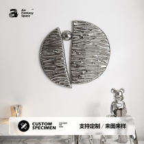 Light luxury metal wall decoration club background wall decoration pendant living room wall hanging water corrugated stainless steel wall decoration
