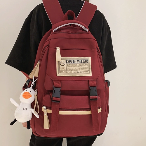 Вместительный и большой ранец, бордовая сумка через плечо, рюкзак, коллекция 2023, для средней школы, подходит для студента