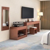 Hotel full set of furniture standard room TV table combination hotel room TV cabinet bed hanging clothes mirror apartment simple wardrobe