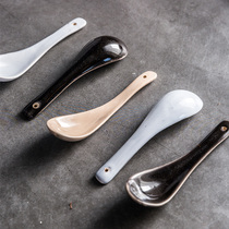 Draw the market ceramic small spoon high-value tap spoon home restaurant creative ceramic spoon drink soup spoon