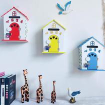 Rural style home wall decoration wooden mailbox school kindergarten mailbox opinion box letter box house type storage box