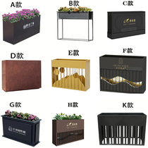 Custom Iron Art Plated Zinc Plate Outdoor Combo Flower Box Sales section Flower Pot Square Municipal Commercial Street Flower Slot Style