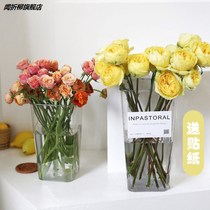Transparent Wake-up Bucket Acrylic Plastic Raised Flower Vase Square Flower Vase Square Flower Flower Vase Flower Art Dry Flower Bucket
