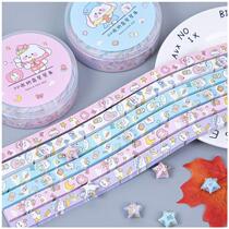 Star Strips Paper Cartoon Girl Printed Pentagram Folded Note Lucky Stars Paper Material Wish Bottle Stack Paper Origami Origami