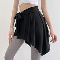 Fitness yoga skirt tennis skirt women's winter slim hip cover anti-light running quick-drying skirt sports skirt