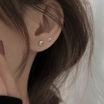 925 sterling silver small stone earrings womens 2022 new trendy ear piercing earrings niche design simple earrings