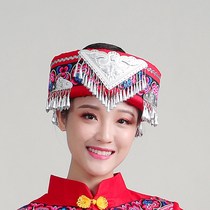 Yi ethnic head decorated with new minority hat Miao ethnic dance head decoration Yi headscarf Zhuang Tujia Yao