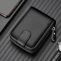 Card Bag Mens Refined High-end 2021 New Leather Sleeve Multifunction Document Cutting Sleeve Large Capacity Line Driving License Sleeve