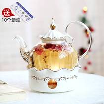 Those Time Flower Teapot Candle Heating Fruit Teapot Set Heat Resistant Glass Afternoon Tea Flower Fruit Teapot