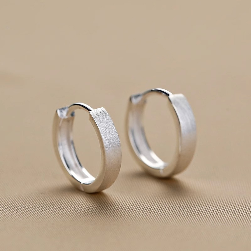 S925 Sterling Silver Plain Ring Earrings, Female Minority Design, High Sense, 2023 New Popular Earrings, Earrings, Earrings, Earrings, Earrings