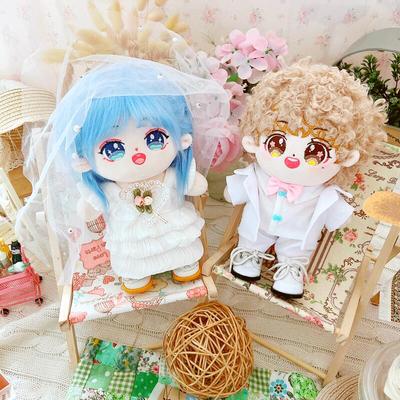 taobao agent Cotton doll 20cm centimeter baby clothes star doll normal body fat body naked baby white prince wedding skirt