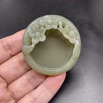 時代文房具 和田玉 如意 清代 原石手彫 筆洗 筆添 墨池 和田